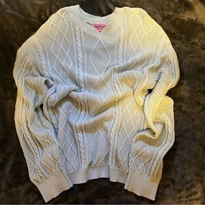 Edikted Women's Baby BlueCable Knit Sweater